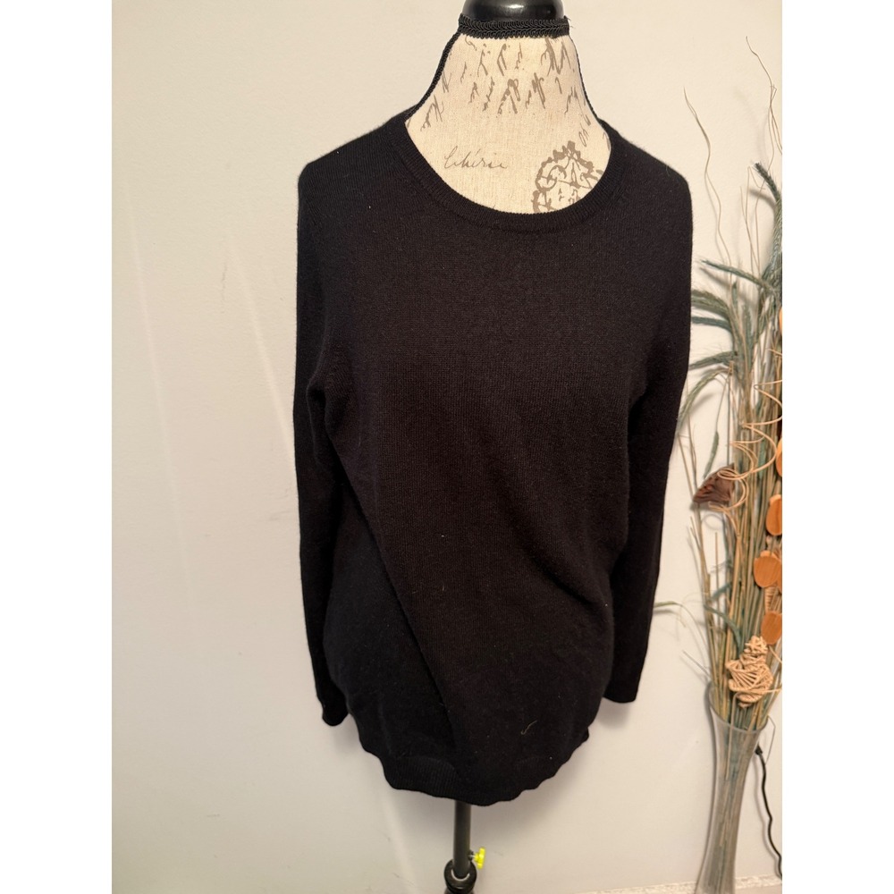 Charter Club Luxury Mens XL Black 100% Cashmere Crewneck Sweater Long Sleeve